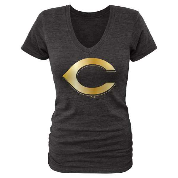 Women Cincinnati Reds Fanatics Apparel Gold Collection Tri-Blend T-Shirt LanTian - Black,We sell and wholesale Women Cincinnati Reds Fanatics Apparel Gold Collection Tri-Blend T-Shirt LanTian - Black on line form chian!