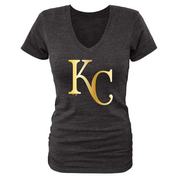 Women Kansas City Royals Gold Collection Tri-Blend T-Shirt LanTian - Black,We sell and wholesale Women Kansas City Royals Gold Collection Tri-Blend T-Shirt LanTian - Black on line form chian!