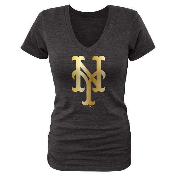 Women New York Mets Fanatics Apparel Gold Collection Tri-Blend T-Shirt LanTian - Black,We sell and wholesale Women New York Mets Fanatics Apparel Gold Collection Tri-Blend T-Shirt LanTian - Black on line form chian!