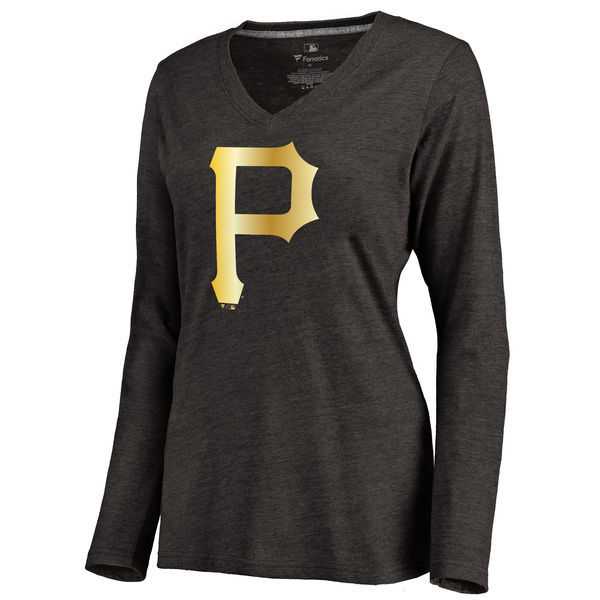 Women Pittsburgh Pirates Gold Collection Long Sleeve Tri-Blend T-Shirt LanTian - Black,We sell and wholesale Women Pittsburgh Pirates Gold Collection Long Sleeve Tri-Blend T-Shirt LanTian - Black on line form chian!