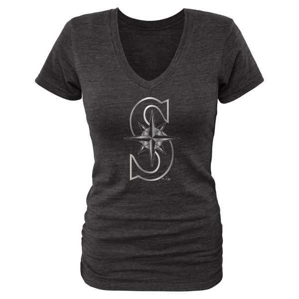 Women Seattle Mariners Fanatics Apparel Platinum Collection Tri-Blend T-Shirt LanTian - Black,We sell and wholesale Women Seattle Mariners Fanatics Apparel Platinum Collection Tri-Blend T-Shirt LanTian - Black on line form chian!