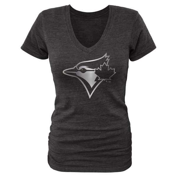 Women Toronto Blue Jays Fanatics Apparel Platinum Collection Tri-Blend T-Shirt LanTian - Black,We sell and wholesale Women Toronto Blue Jays Fanatics Apparel Platinum Collection Tri-Blend T-Shirt LanTian - Black on line form chian!