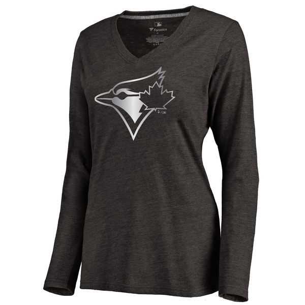 Women Toronto Blue Jays Platinum Collection Long Sleeve Tri-Blend T-Shirt LanTian - Black,We sell and wholesale Women Toronto Blue Jays Platinum Collection Long Sleeve Tri-Blend T-Shirt LanTian - Black on line form chian!