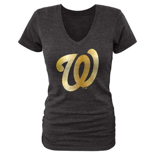 Women Washington Nationals Fanatics Apparel Gold Collection Tri-Blend T-Shirt LanTian - Black,We sell and wholesale Women Washington Nationals Fanatics Apparel Gold Collection Tri-Blend T-Shirt LanTian - Black on line form chian!