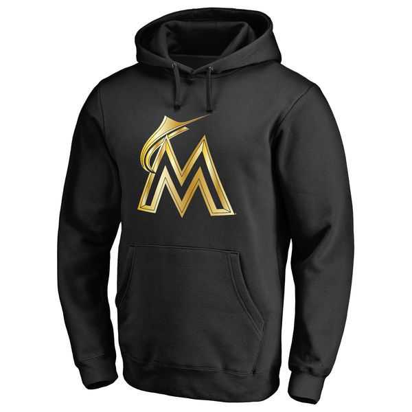 Men's Miami Marlins Gold Collection Pullover Hoodie LanTian - Black,We sell and wholesale Men's Miami Marlins Gold Collection Pullover Hoodie LanTian - Black on line form chian!