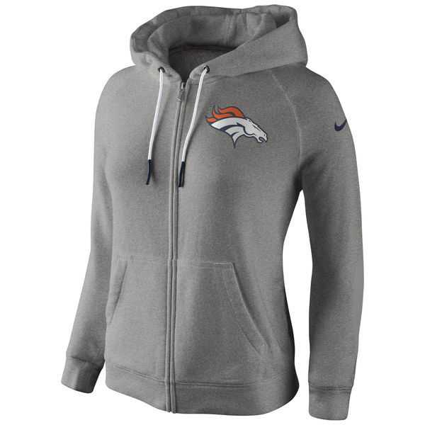 WOMEN DENVER BRONCOS GRAY STADIUM RALLY FULL ZIP HOODIE - LanTian,We sell and wholesale WOMEN DENVER BRONCOS GRAY STADIUM RALLY FULL ZIP HOODIE - LanTian on line form chian!