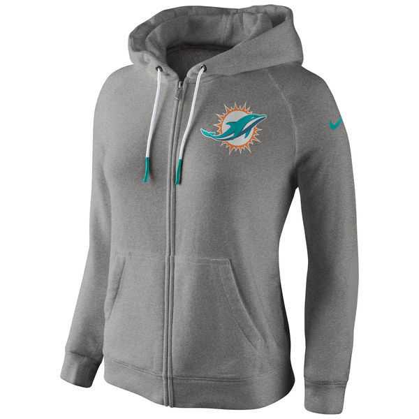 WOMEN MIAMI DOLPHINS GRAY STADIUM RALLY FULL ZIP HOODIE - LanTian,We sell and wholesale WOMEN MIAMI DOLPHINS GRAY STADIUM RALLY FULL ZIP HOODIE - LanTian on line form chian!