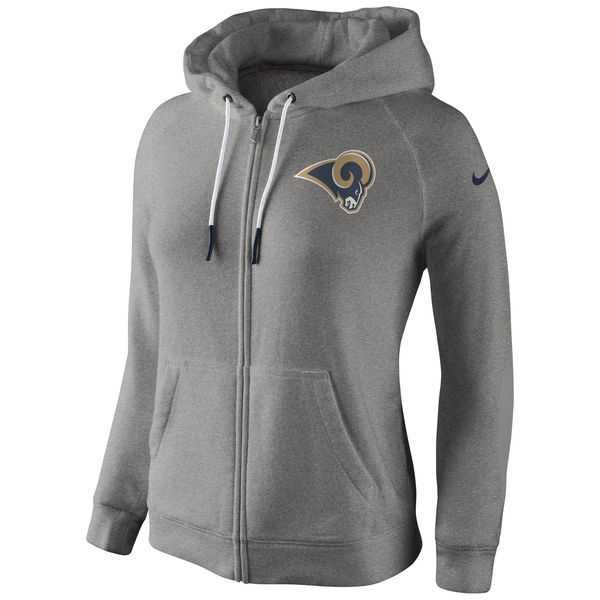 WOMEN ST. LOUIS RAMS GRAY STADIUM RALLY FULL ZIP HOODIE - LanTian,We sell and wholesale WOMEN ST. LOUIS RAMS GRAY STADIUM RALLY FULL ZIP HOODIE - LanTian on line form chian!