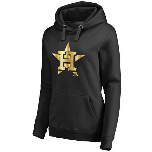 Women Houston Astros Gold Collection Pullover Hoodie LanTian - Black,We sell and wholesale Women Houston Astros Gold Collection Pullover Hoodie LanTian - Black on line form chian!