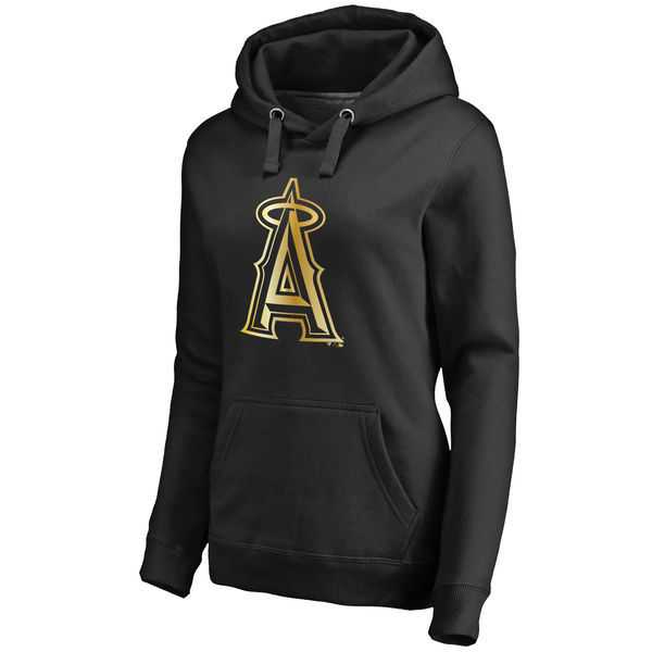 Women Los Angeles Angels of Anaheim Gold Collection Pullover Hoodie LanTian - Black,We sell and wholesale Women Los Angeles Angels of Anaheim Gold Collection Pullover Hoodie LanTian - Black on line form chian!