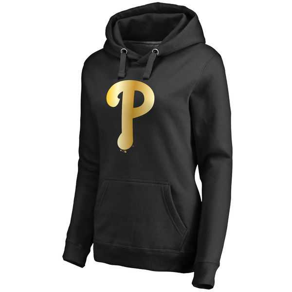 Women Philadelphia Phillies Gold Collection Pullover Hoodie LanTian - Black,We sell and wholesale Women Philadelphia Phillies Gold Collection Pullover Hoodie LanTian - Black on line form chian!