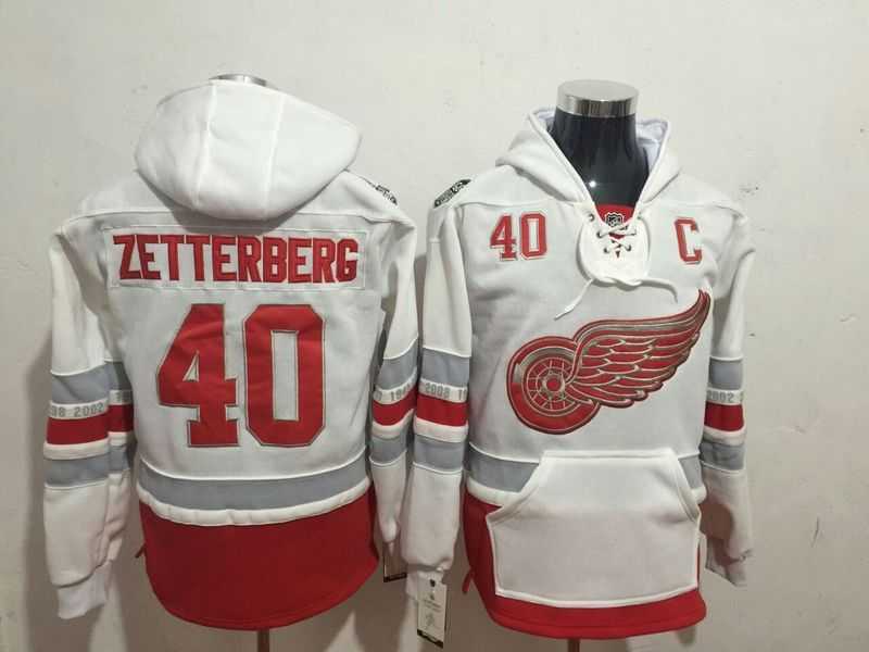 Detroit Red Wings #40 Henrik Zetterberg White 1917-2017 100th Anniversary Stitched NHL Hoodie,We sell and wholesale Detroit Red Wings #40 Henrik Zetterberg White 1917-2017 100th Anniversary Stitched NHL Hoodie on line form chian!