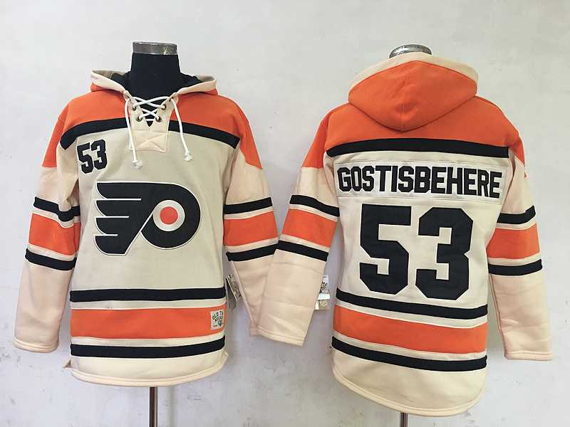 Philadelphia Flyers #53 Shayne Gostisbehere Cream Stitched NHL Hoodie,We sell and wholesale Philadelphia Flyers #53 Shayne Gostisbehere Cream Stitched NHL Hoodie on line form chian!