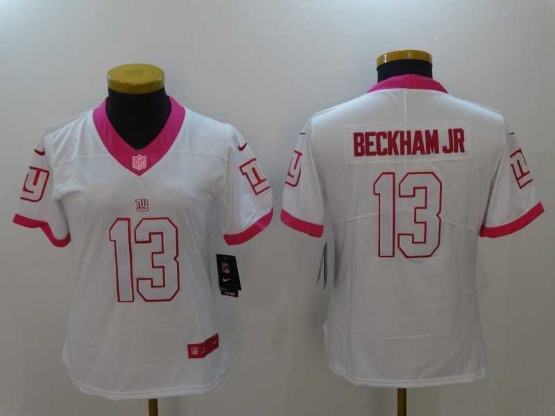 Women Limited Nike New York Giants #13 Odell Beckham Jr White Pink Stitched Rush Jersey,We sell and wholesale Women Limited Nike New York Giants #13 Odell Beckham Jr White Pink Stitched Rush Jersey on line form chian!