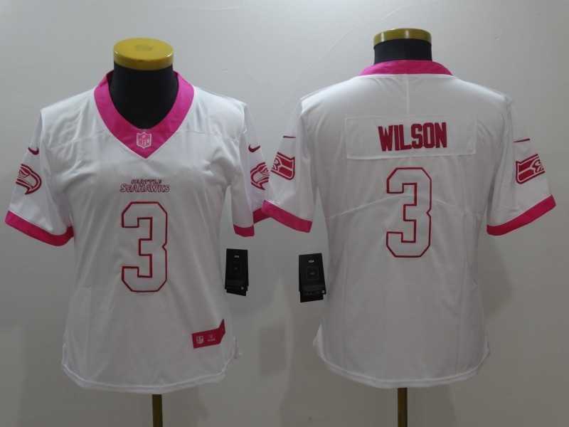 Women Limited Nike Seattle Seahawks #3 Russell Wilson White Pink Stitched Rush Jersey,We sell and wholesale Women Limited Nike Seattle Seahawks #3 Russell Wilson White Pink Stitched Rush Jersey on line form chian!
