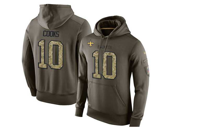 Glued Nike New Orleans Saints #10 Brandin Cooks Olive Green Salute To Service Men's Pullover Hoodie,We sell and wholesale Glued Nike New Orleans Saints #10 Brandin Cooks Olive Green Salute To Service Men's Pullover Hoodie on line form chian!
