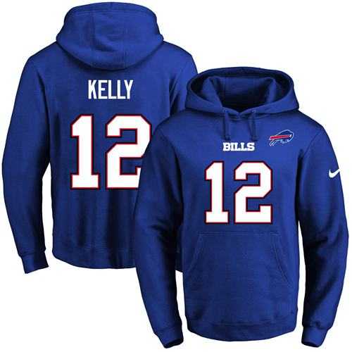 Printed Nike Buffalo Bills #12 Jim Kelly Blue Name & Number Men's Pullover Hoodie,We sell and wholesale Printed Nike Buffalo Bills #12 Jim Kelly Blue Name & Number Men's Pullover Hoodie on line form chian!