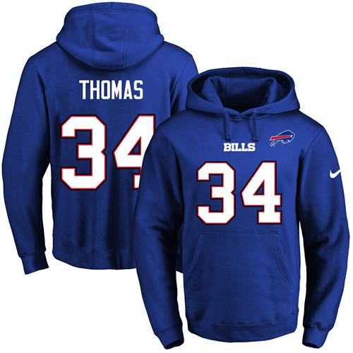 Printed Nike Buffalo Bills #34 Thurman Thomas Blue Name & Number Men's Pullover Hoodie,We sell and wholesale Printed Nike Buffalo Bills #34 Thurman Thomas Blue Name & Number Men's Pullover Hoodie on line form chian!