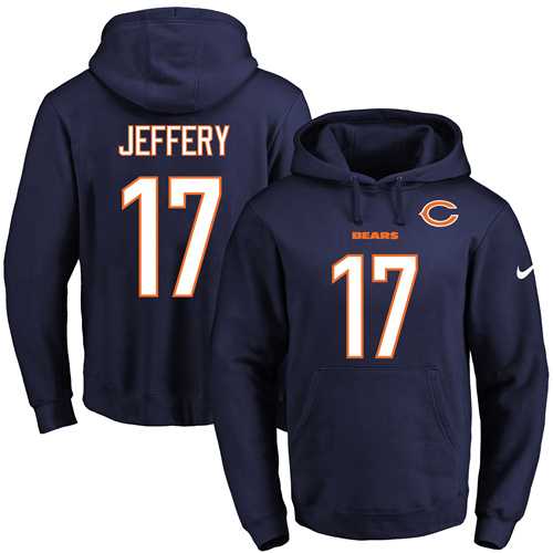 Printed Nike Chicago Bears #17 Alshon Jeffery Navy Name & Number Men's Pullover Hoodie,We sell and wholesale Printed Nike Chicago Bears #17 Alshon Jeffery Navy Name & Number Men's Pullover Hoodie on line form chian!