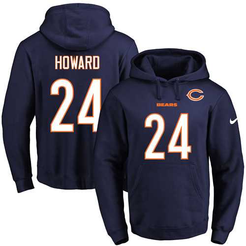 Printed Nike Chicago Bears #24 Jordan Howard Navy Name & Number Men's Pullover Hoodie,We sell and wholesale Printed Nike Chicago Bears #24 Jordan Howard Navy Name & Number Men's Pullover Hoodie on line form chian!