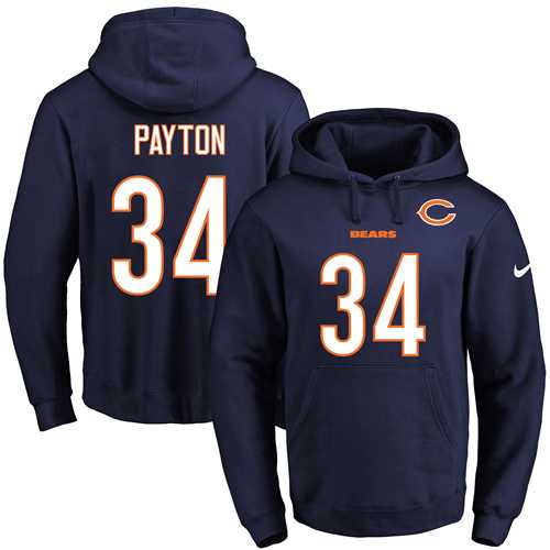 Printed Nike Chicago Bears #34 Walter Payton Navy Name & Number Men's Pullover Hoodie,We sell and wholesale Printed Nike Chicago Bears #34 Walter Payton Navy Name & Number Men's Pullover Hoodie on line form chian!