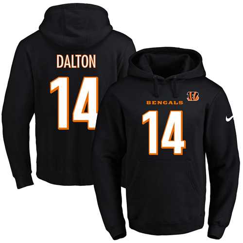 Printed Nike Cincinnati Bengals #14 Andy Dalton Black Name & Number Men's Pullover Hoodie,We sell and wholesale Printed Nike Cincinnati Bengals #14 Andy Dalton Black Name & Number Men's Pullover Hoodie on line form chian!
