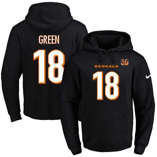 Printed Nike Cincinnati Bengals #18 A.J. Green Black Name & Number Men's Pullover Hoodie,We sell and wholesale Printed Nike Cincinnati Bengals #18 A.J. Green Black Name & Number Men's Pullover Hoodie on line form chian!