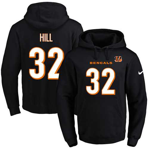 Printed Nike Cincinnati Bengals #32 Jeremy Hill Black Name & Number Men's Pullover Hoodie,We sell and wholesale Printed Nike Cincinnati Bengals #32 Jeremy Hill Black Name & Number Men's Pullover Hoodie on line form chian!