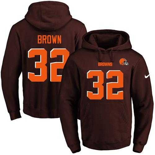 Printed Nike Cleveland Browns #32 Jim Brown Brown Name & Number Men's Pullover Hoodie,We sell and wholesale Printed Nike Cleveland Browns #32 Jim Brown Brown Name & Number Men's Pullover Hoodie on line form chian!