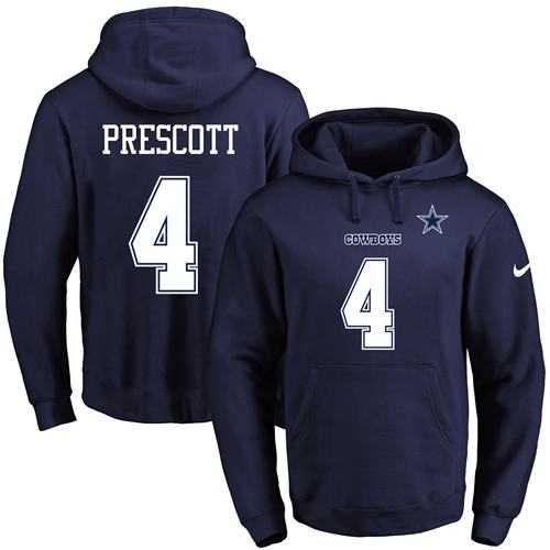 Printed Nike Dallas Cowboys #4 Dak Prescott Navy Name & Number Men's Pullover Hoodie,We sell and wholesale Printed Nike Dallas Cowboys #4 Dak Prescott Navy Name & Number Men's Pullover Hoodie on line form chian!