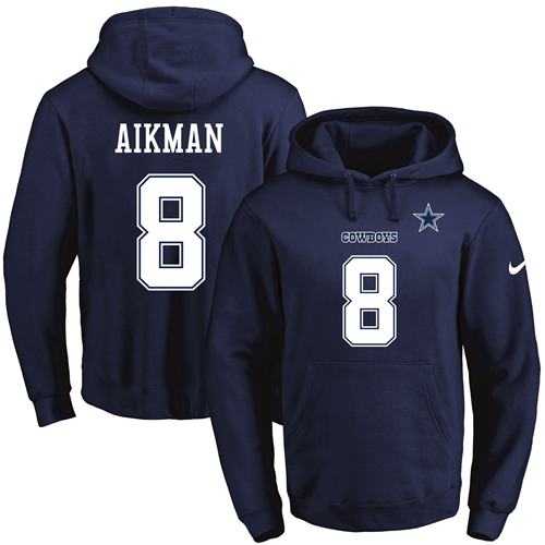 Printed Nike Dallas Cowboys #8 Jason Aikman Navy Name & Number Men's Pullover Hoodie,We sell and wholesale Printed Nike Dallas Cowboys #8 Jason Aikman Navy Name & Number Men's Pullover Hoodie on line form chian!