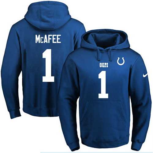 Printed Nike Indianapolis Colts #1 Pat McAfee Blue Name & Number Men's Pullover Hoodie,We sell and wholesale Printed Nike Indianapolis Colts #1 Pat McAfee Blue Name & Number Men's Pullover Hoodie on line form chian!