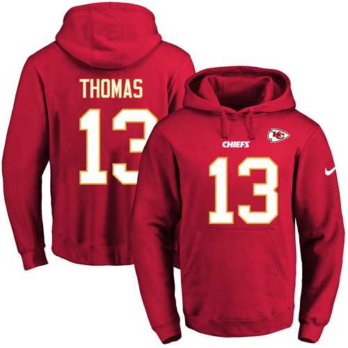 Printed Nike Kansas City Chiefs #13 De'Anthony Thomas Red Name & Number Men's Pullover Hoodie,We sell and wholesale Printed Nike Kansas City Chiefs #13 De'Anthony Thomas Red Name & Number Men's Pullover Hoodie on line form chian!