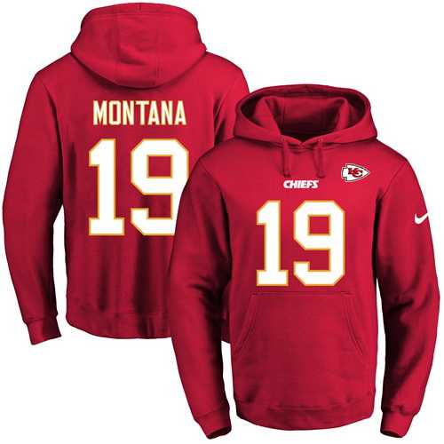 Printed Nike Kansas City Chiefs #19 Joe Montana Red Name & Number Men's Pullover Hoodie,We sell and wholesale Printed Nike Kansas City Chiefs #19 Joe Montana Red Name & Number Men's Pullover Hoodie on line form chian!