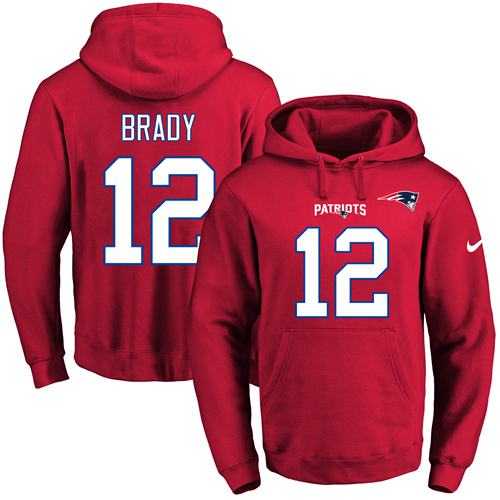 Printed Nike New England Patriots #12 Tom Brady Red Name & Number Men's Pullover Hoodie,We sell and wholesale Printed Nike New England Patriots #12 Tom Brady Red Name & Number Men's Pullover Hoodie on line form chian!