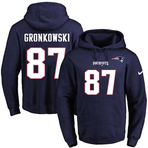 Printed Nike New England Patriots #87 Rob Gronkowski Navy Name & Number Men's Pullover Hoodie,We sell and wholesale Printed Nike New England Patriots #87 Rob Gronkowski Navy Name & Number Men's Pullover Hoodie on line form chian!
