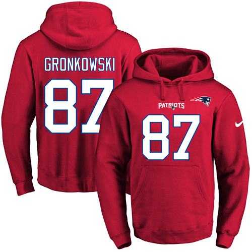 Printed Nike New England Patriots #87 Rob Gronkowski Red Name & Number Men's Pullover Hoodie,We sell and wholesale Printed Nike New England Patriots #87 Rob Gronkowski Red Name & Number Men's Pullover Hoodie on line form chian!