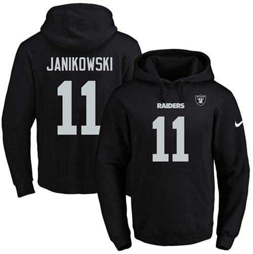 Printed Nike Oakland Raiders #11 Sebastian Janikowski Black Name & Number Men's Pullover Hoodie,We sell and wholesale Printed Nike Oakland Raiders #11 Sebastian Janikowski Black Name & Number Men's Pullover Hoodie on line form chian!