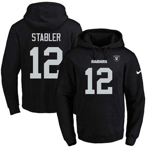 Printed Nike Oakland Raiders #12 Ken Stabler Black Name & Number Men's Pullover Hoodie,We sell and wholesale Printed Nike Oakland Raiders #12 Ken Stabler Black Name & Number Men's Pullover Hoodie on line form chian!