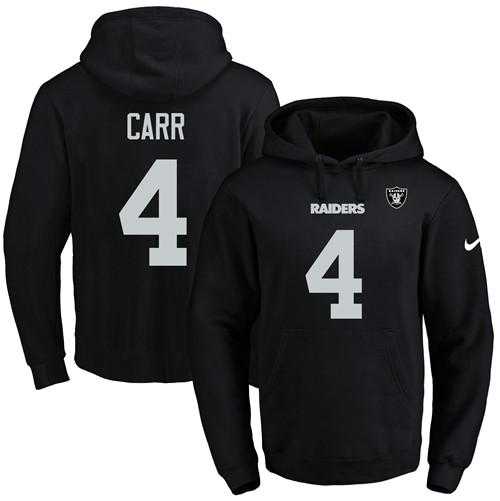 Printed Nike Oakland Raiders #4 Derek Carr Black Name & Number Men's Pullover Hoodie,We sell and wholesale Printed Nike Oakland Raiders #4 Derek Carr Black Name & Number Men's Pullover Hoodie on line form chian!