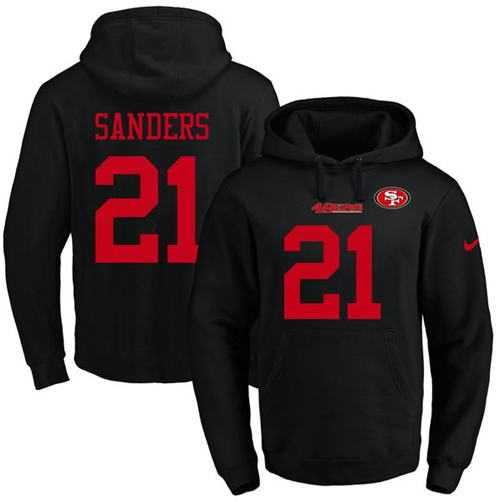 Printed Nike San Francisco 49ers #21 Deion Sanders Black Name & Number Men's Pullover Hoodie,We sell and wholesale Printed Nike San Francisco 49ers #21 Deion Sanders Black Name & Number Men's Pullover Hoodie on line form chian!