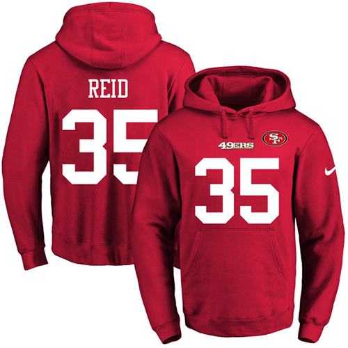 Printed Nike San Francisco 49ers #35 Eric Reid Red Name & Number Men's Pullover Hoodie,We sell and wholesale Printed Nike San Francisco 49ers #35 Eric Reid Red Name & Number Men's Pullover Hoodie on line form chian!