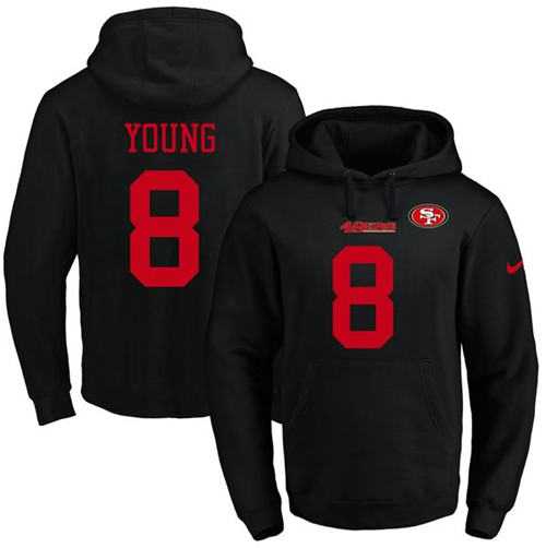 Printed Nike San Francisco 49ers #8 Steve Young Black Name & Number Men's Pullover Hoodie,We sell and wholesale Printed Nike San Francisco 49ers #8 Steve Young Black Name & Number Men's Pullover Hoodie on line form chian!