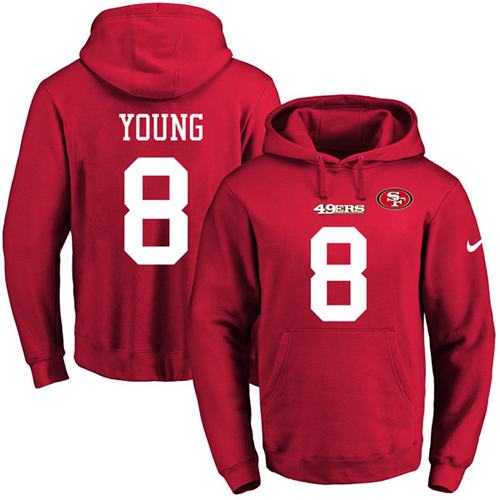 Printed Nike San Francisco 49ers #8 Steve Young Red Name & Number Men's Pullover Hoodie,We sell and wholesale Printed Nike San Francisco 49ers #8 Steve Young Red Name & Number Men's Pullover Hoodie on line form chian!