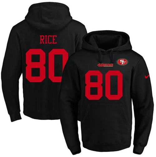 Printed Nike San Francisco 49ers #80 Jerry Rice Black Name & Number Men's Pullover Hoodie,We sell and wholesale Printed Nike San Francisco 49ers #80 Jerry Rice Black Name & Number Men's Pullover Hoodie on line form chian!