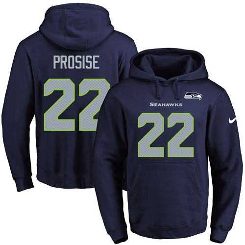 Printed Nike Seattle Seahawks #22 C.J. Prosise Navy Name & Number Men's Pullover Hoodie,We sell and wholesale Printed Nike Seattle Seahawks #22 C.J. Prosise Navy Name & Number Men's Pullover Hoodie on line form chian!