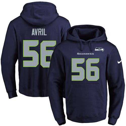 Printed Nike Seattle Seahawks #56 Cliff Avril Navy Name & Number Men's Pullover Hoodie,We sell and wholesale Printed Nike Seattle Seahawks #56 Cliff Avril Navy Name & Number Men's Pullover Hoodie on line form chian!