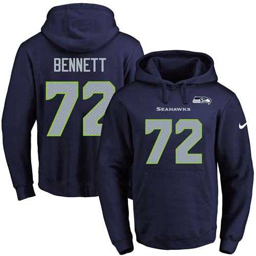 Printed Nike Seattle Seahawks #72 Michael Bennett Navy Name & Number Men's Pullover Hoodie,We sell and wholesale Printed Nike Seattle Seahawks #72 Michael Bennett Navy Name & Number Men's Pullover Hoodie on line form chian!