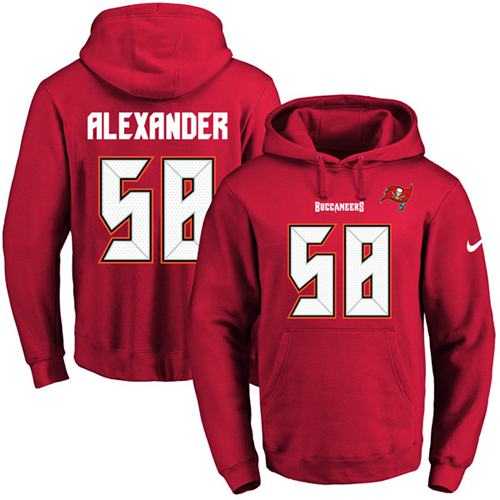 Printed Nike Tampa Bay Buccaneers #58 Kwon Alexander Red Name & Number Men's Pullover Hoodie,We sell and wholesale Printed Nike Tampa Bay Buccaneers #58 Kwon Alexander Red Name & Number Men's Pullover Hoodie on line form chian!
