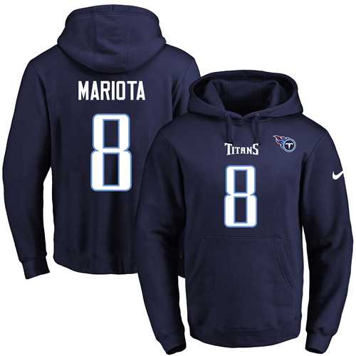 Printed Nike Tennessee Titans #8 Marcus Mariota Navy Name & Number Men's Pullover Hoodie,We sell and wholesale Printed Nike Tennessee Titans #8 Marcus Mariota Navy Name & Number Men's Pullover Hoodie on line form chian!